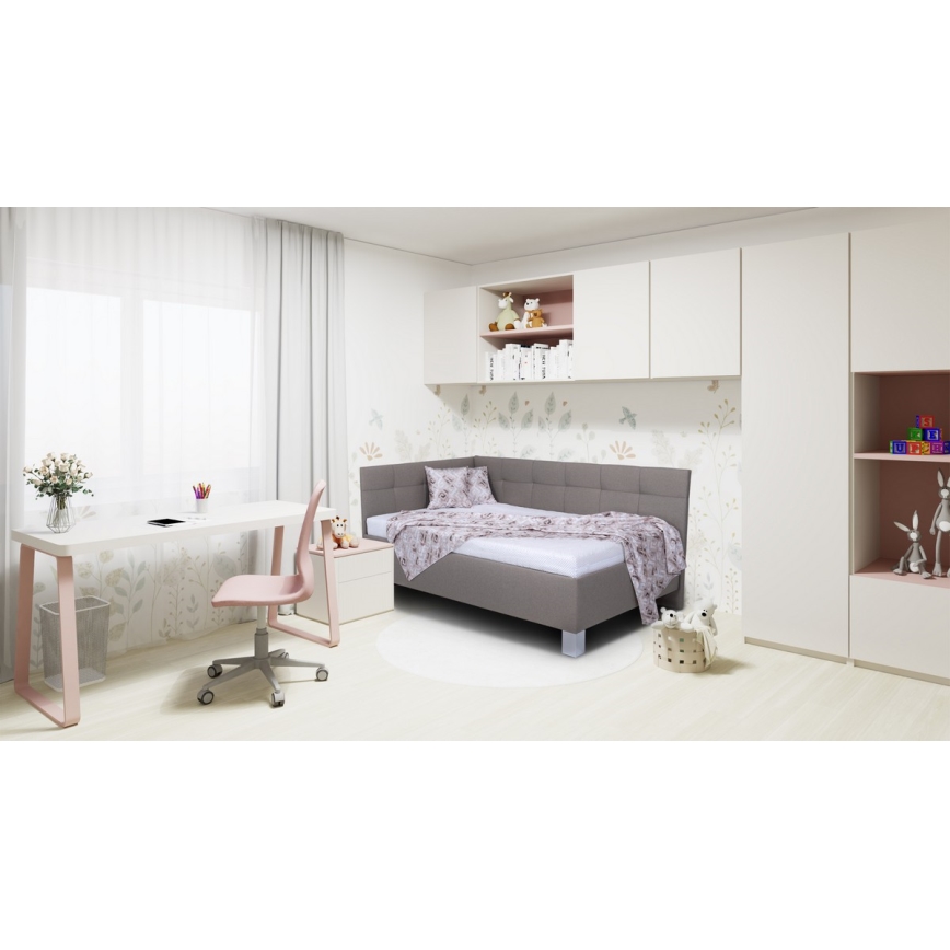 Cama almofadada com espaço de armazenamento sem colchão MARIA PETITE 120x200 cm taupe