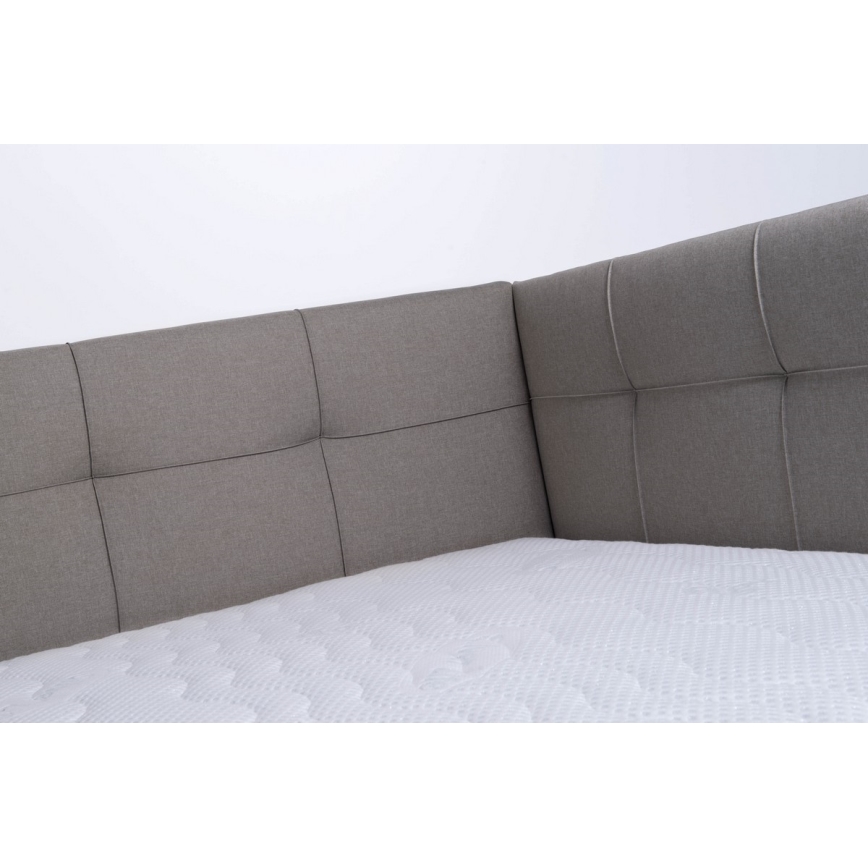 Cama almofadada com espaço de armazenamento sem colchão MARIA PETITE 120x200 cm taupe