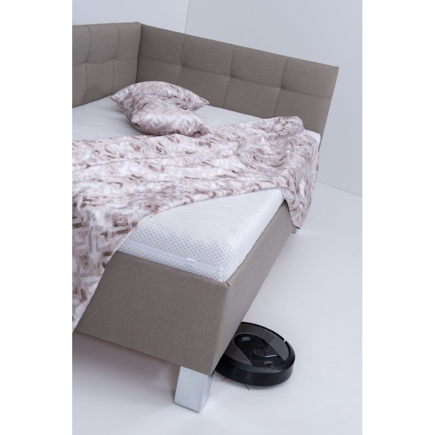 Cama almofadada com espaço de armazenamento sem colchão MARIA PETITE 120x200 cm taupe