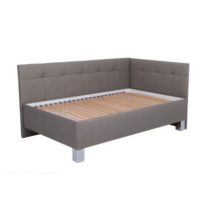 Cama almofadada com espaço de armazenamento sem colchão MARIA PETITE 120x200 cm taupe