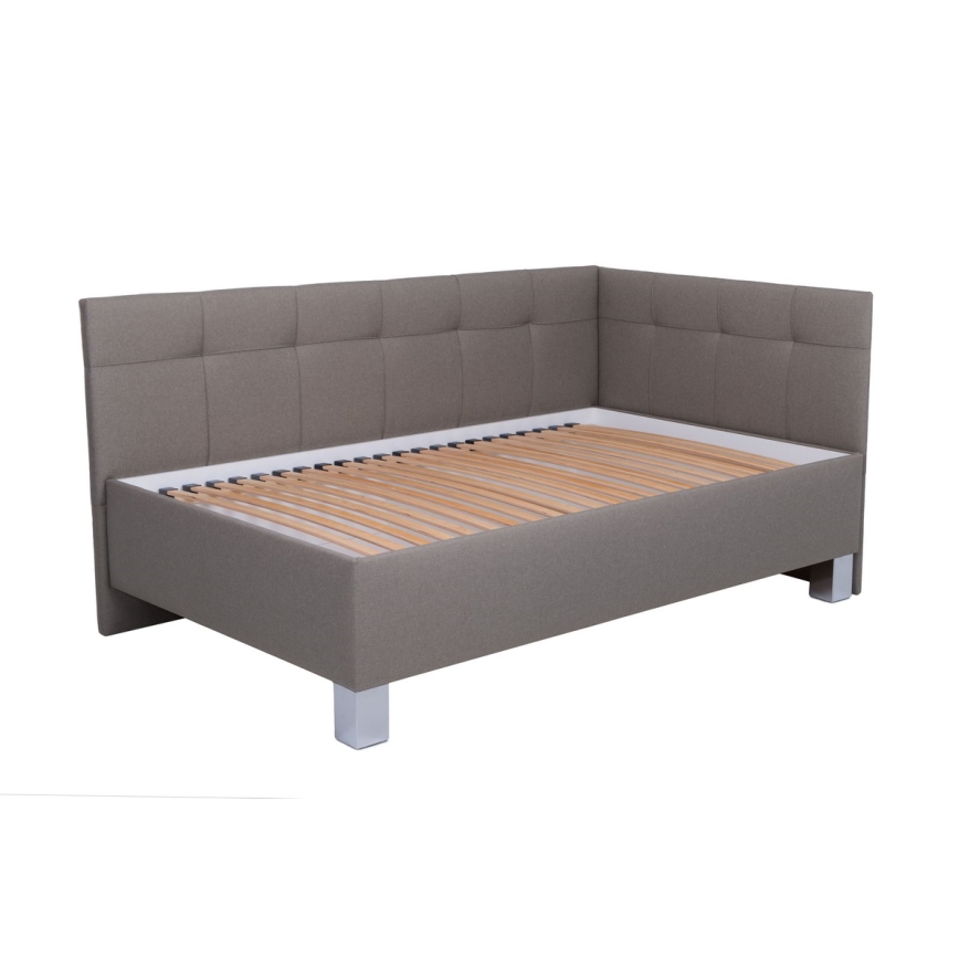 Cama almofadada com espaço de armazenamento sem colchão MARIA PETITE 120x200 cm taupe
