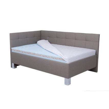 Cama almofadada com espaço de armazenamento sem colchão MARIA PETITE 120x200 cm taupe