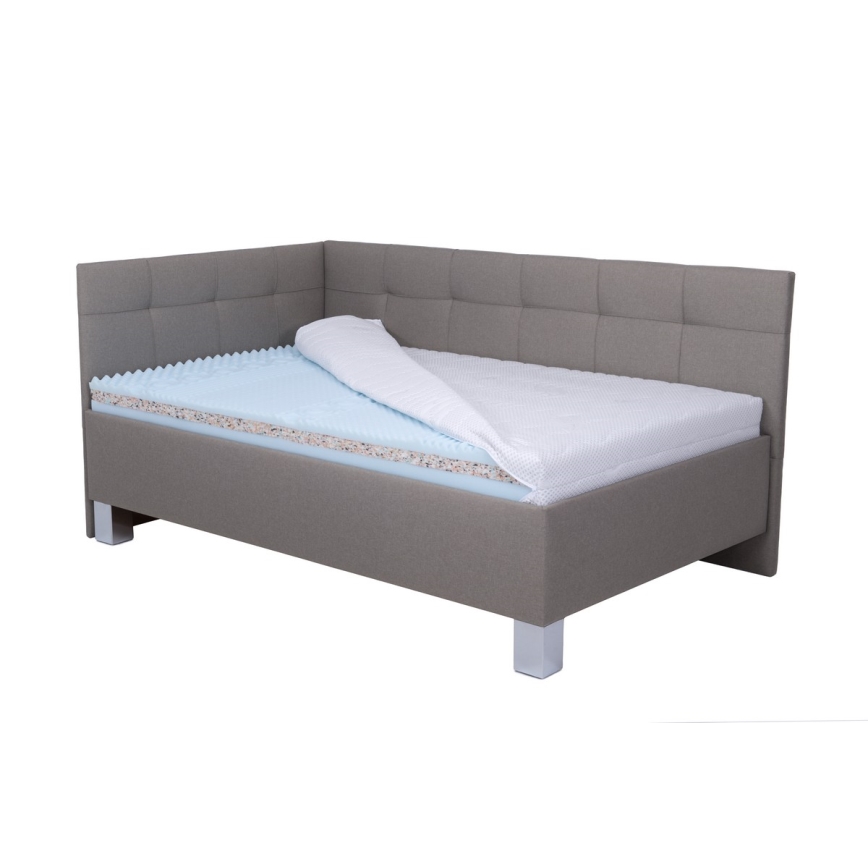 Cama almofadada com espaço de armazenamento sem colchão MARIA PETITE 120x200 cm taupe