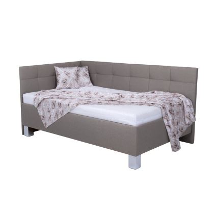 Cama almofadada com espaço de armazenamento sem colchão MARIA PETITE 120x200 cm taupe