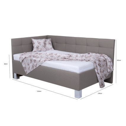 Cama almofadada com espaço de armazenamento sem colchão MARIA PETITE 120x200 cm taupe
