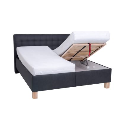 Cama almofadada com espaço de armazenamento sem colchão VIOLET 160x200 cm antracite