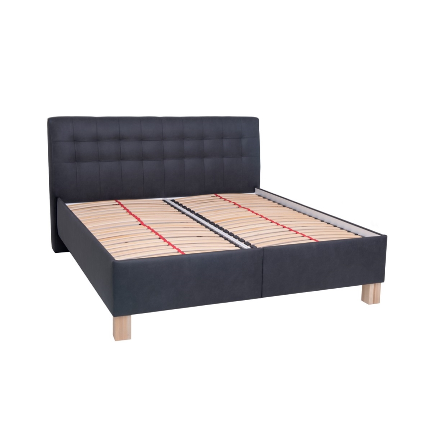 Cama almofadada com espaço de armazenamento sem colchão VIOLET 160x200 cm antracite