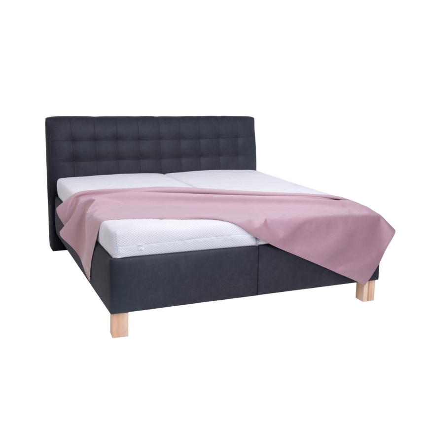 Cama almofadada com espaço de armazenamento sem colchão VIOLET 160x200 cm antracite