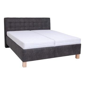 Cama almofadada com espaço de armazenamento sem colchão VIOLET 160x200 cm cinzento escuro