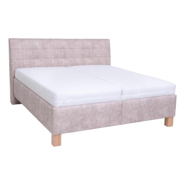 Cama almofadada com espaço de armazenamento sem colchão VIOLET 180x200 cm bege