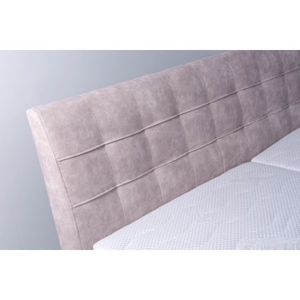 Cama almofadada com espaço de armazenamento sem colchão VIOLET 180x200 cm bege