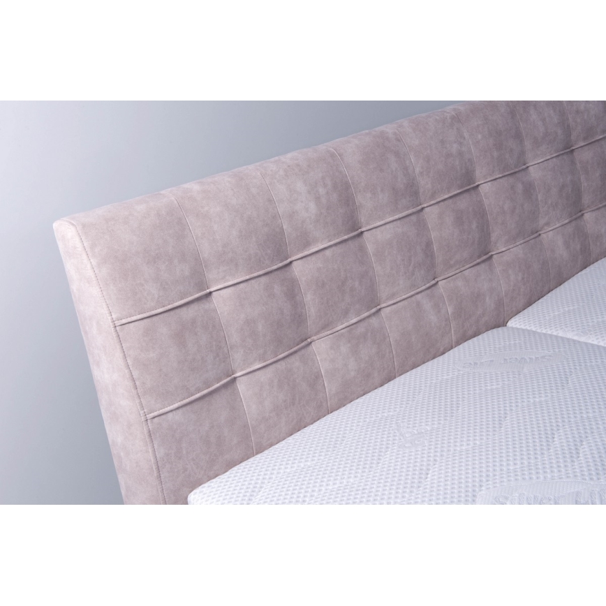 Cama almofadada com espaço de armazenamento sem colchão VIOLET 180x200 cm bege