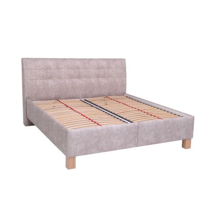 Cama almofadada com espaço de armazenamento sem colchão VIOLET 180x200 cm bege