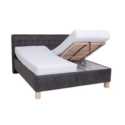 Cama almofadada com espaço de armazenamento sem colchão VIOLET 180x200 cm cinzento escuro