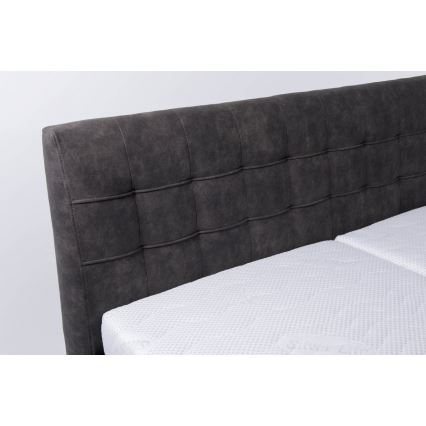 Cama almofadada com espaço de armazenamento sem colchão VIOLET 180x200 cm cinzento escuro