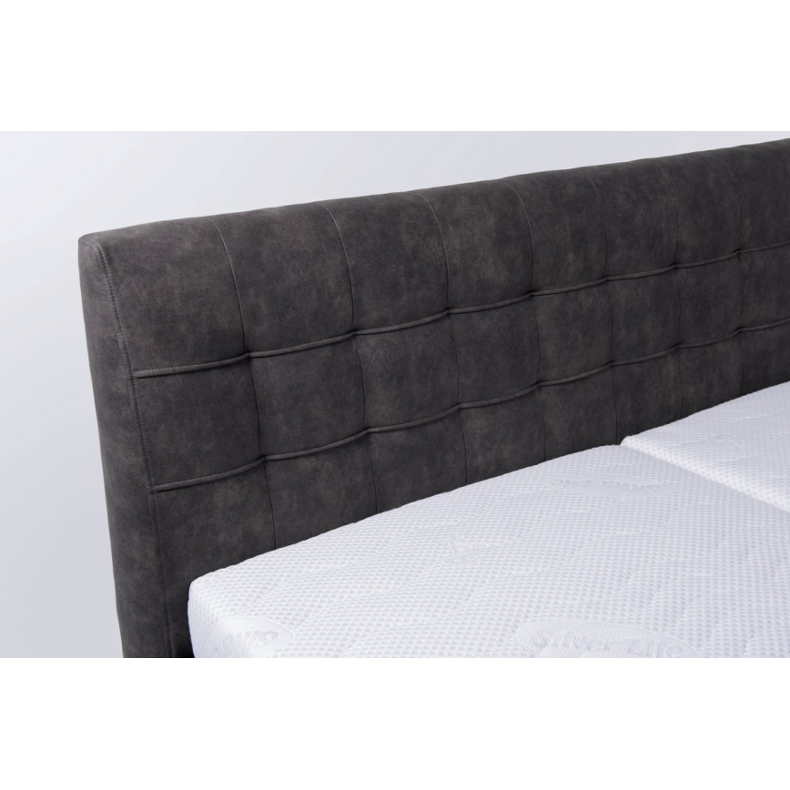 Cama almofadada com espaço de armazenamento sem colchão VIOLET 180x200 cm cinzento escuro