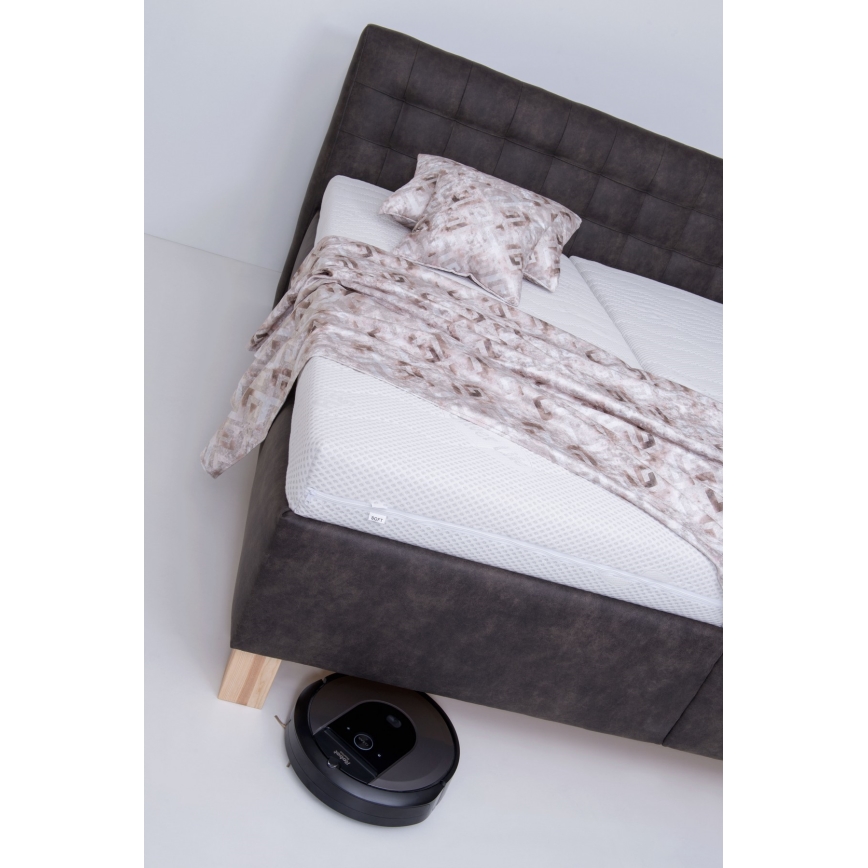 Cama almofadada com espaço de armazenamento sem colchão VIOLET 180x200 cm cinzento escuro