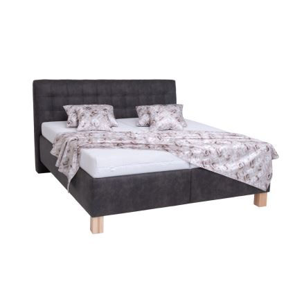 Cama almofadada com espaço de armazenamento sem colchão VIOLET 180x200 cm cinzento escuro