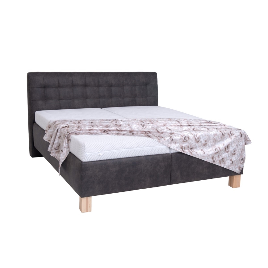 Cama almofadada com espaço de armazenamento sem colchão VIOLET 180x200 cm cinzento escuro