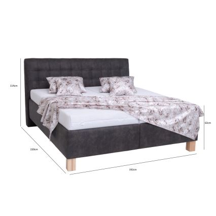 Cama almofadada com espaço de armazenamento sem colchão VIOLET 180x200 cm cinzento escuro