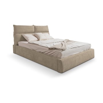 Cama almofadada sem colchão BASIL 160x200 cm bege