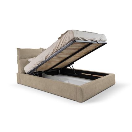 Cama almofadada sem colchão BASIL 180x200 cm bege