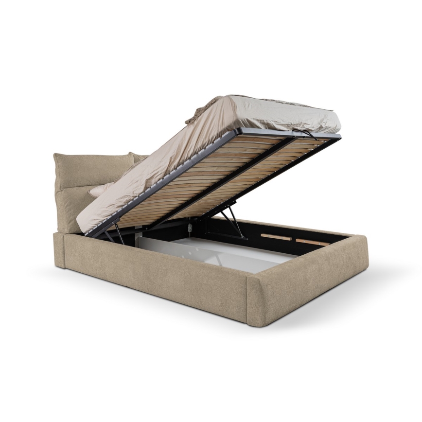 Cama almofadada sem colchão BASIL 180x200 cm bege