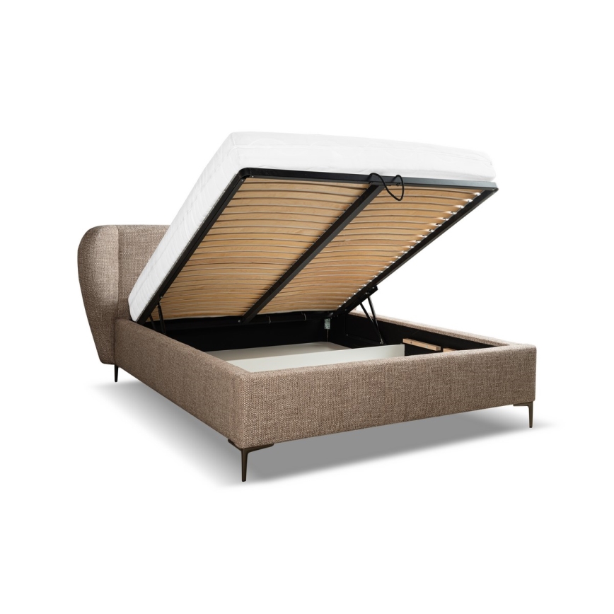 Cama almofadada sem colchão DALIA 180x200 cm cinzento