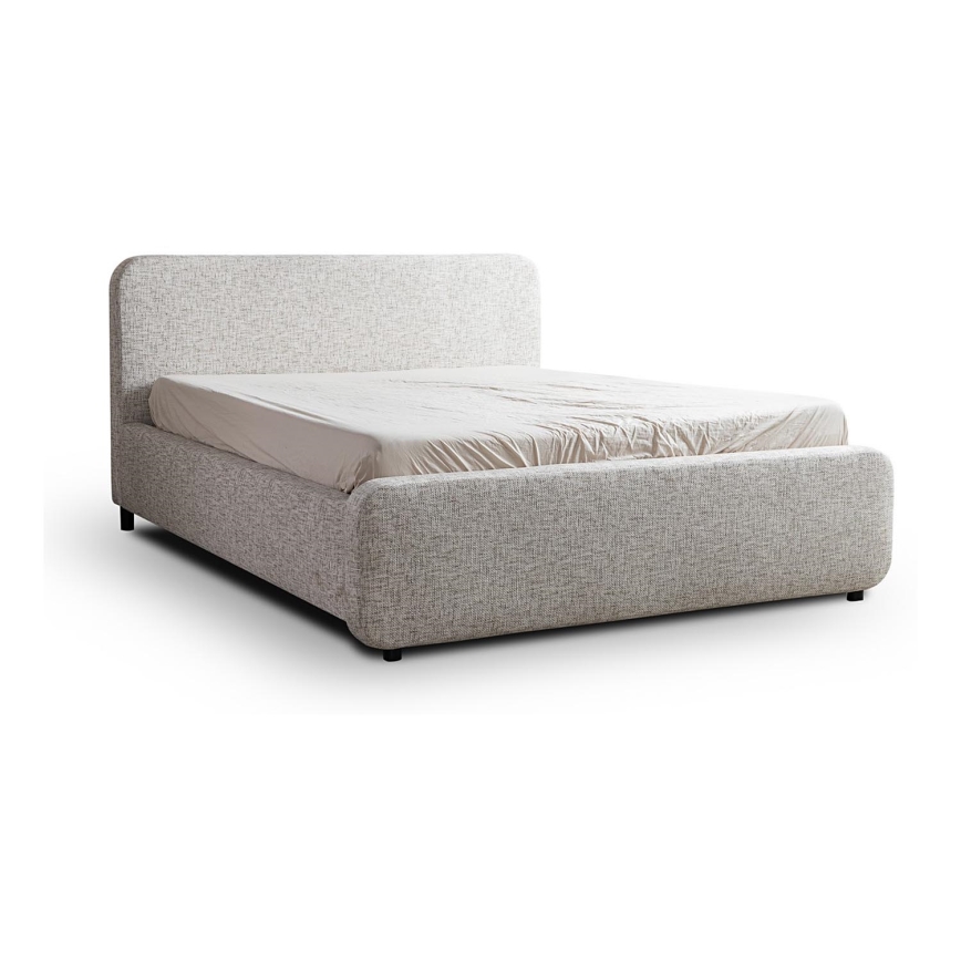 Cama almofadada sem colchão LAJLA 160x200 cm bege