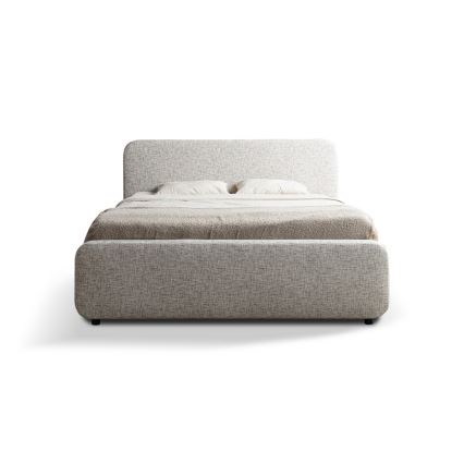 Cama almofadada sem colchão LAJLA 160x200 cm bege