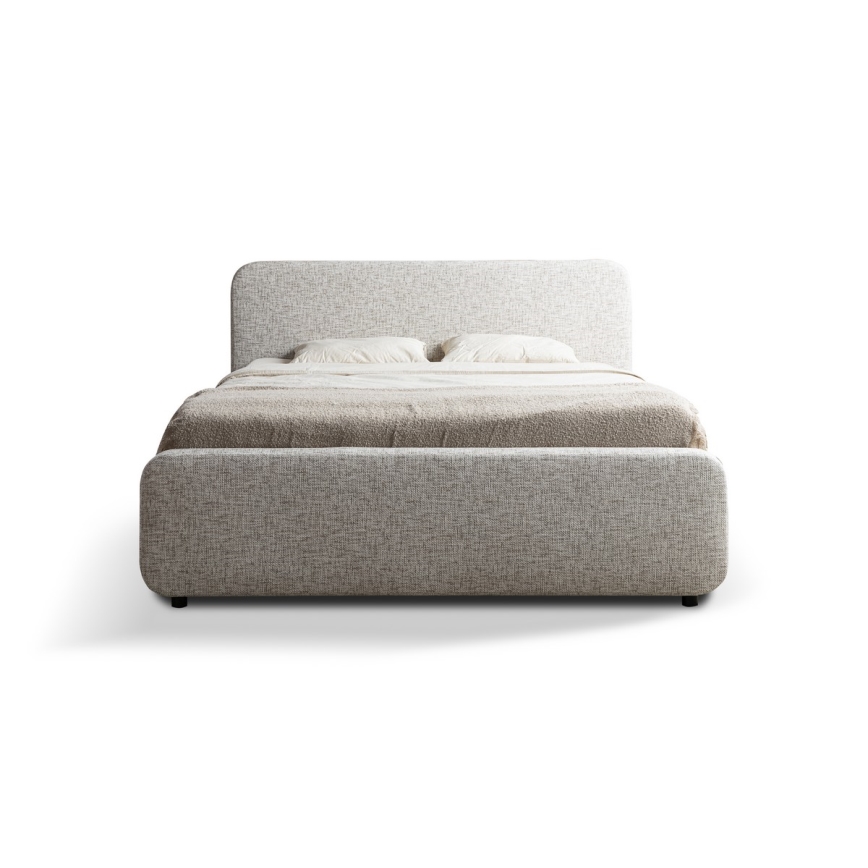 Cama almofadada sem colchão LAJLA 160x200 cm bege