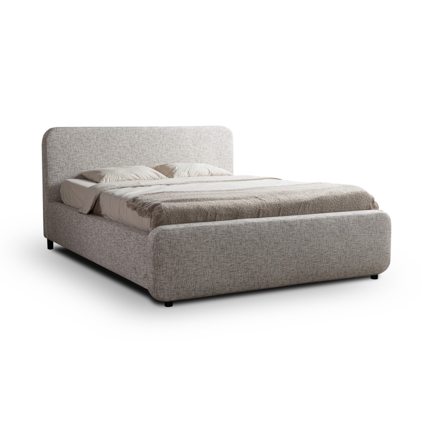 Cama almofadada sem colchão LAJLA 160x200 cm bege