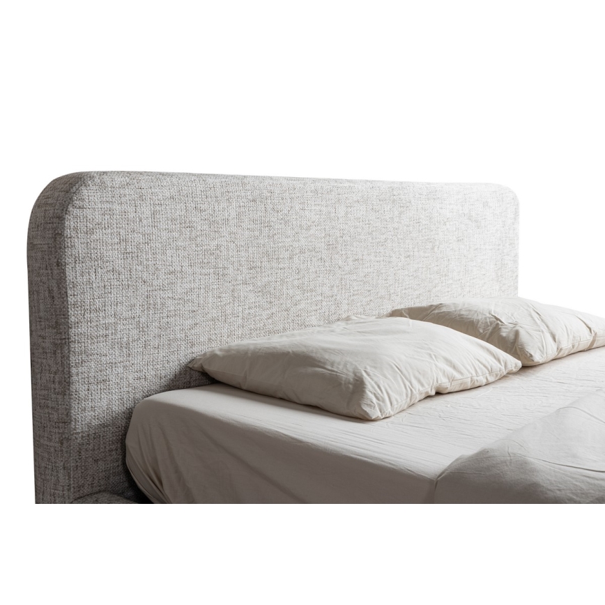 Cama almofadada sem colchão LAJLA 160x200 cm bege
