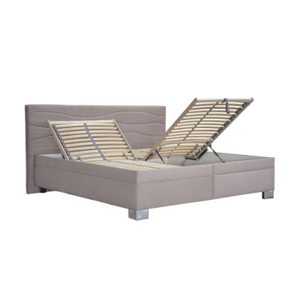 Cama almofadada sem colchão WINDSOR 180x200 cm bege