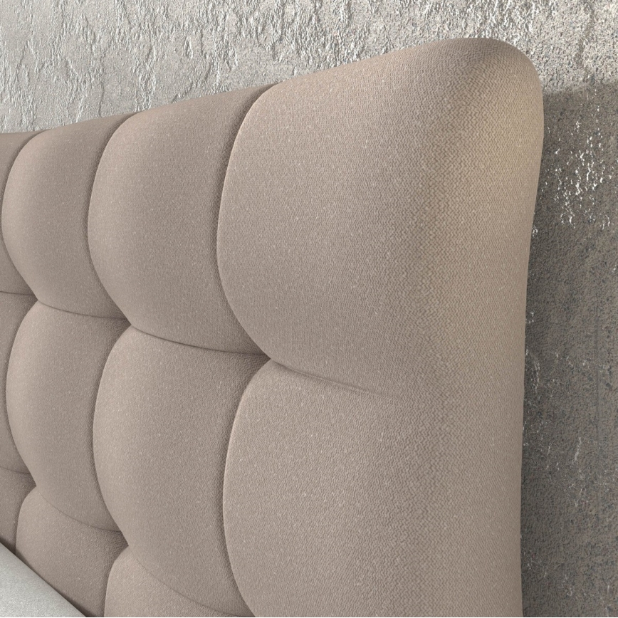 Cama box com colchões e topper SOFIA 180x200 cm bege
