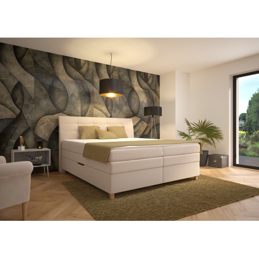 Cama com colchão de molas BEA 180x200 cm bege