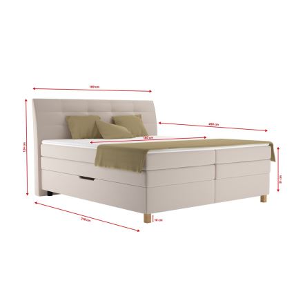 Cama com colchão de molas BEA 180x200 cm bege