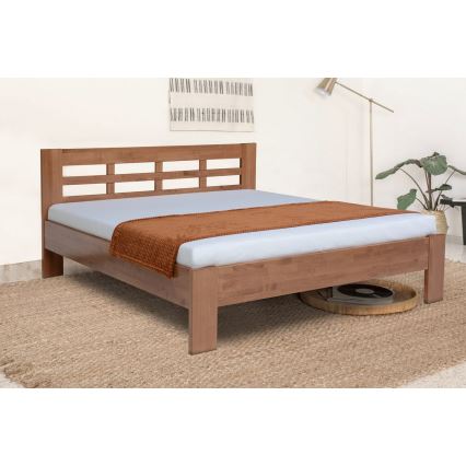 Cama de casal feita de madeira maciça ANGELA 180x200 cm ameixa
