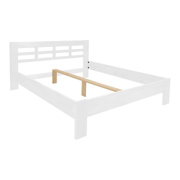 Cama de casal feita de madeira maciça ANGELA 180x200 cm branco