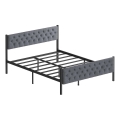 Cama de casal metálica KAROM 120x200 cm, cinzenta, capacidade de carga 120 kg