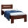 Cama de solteiro AMBER 90x200 cm nogueira escura