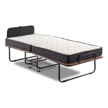 Cama de solteiro dobrável metálica HERON 90x204 cm, branca, suporta até 120 kg