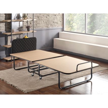Cama de solteiro dobrável metálica HERON 90x204 cm, branca, suporta até 120 kg
