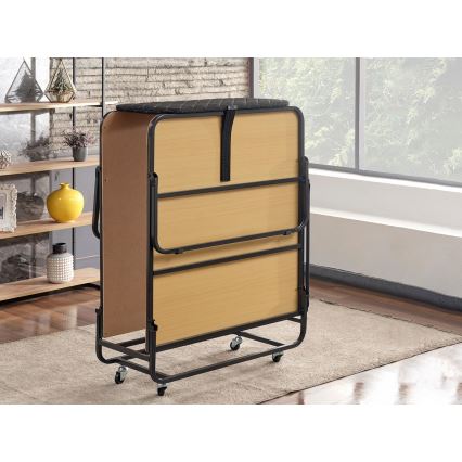 Cama de solteiro dobrável metálica HERON 90x204 cm, branca, suporta até 120 kg