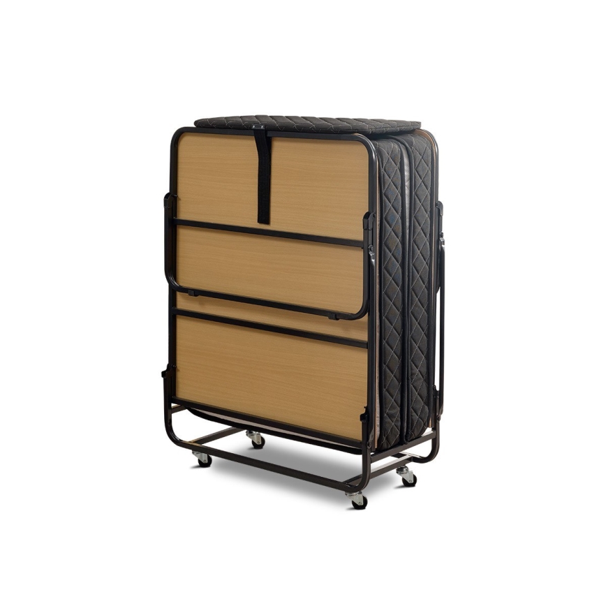 Cama de solteiro dobrável metálica HERON 90x204 cm, branca, suporta até 120 kg