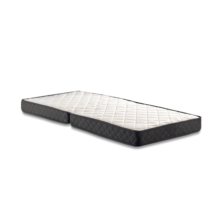 Cama de solteiro dobrável metálica HERON 90x204 cm, branca, suporta até 120 kg