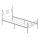Cama de solteiro metálica PIRON 90x200 cm, branca, capacidade de carga 120 kg
