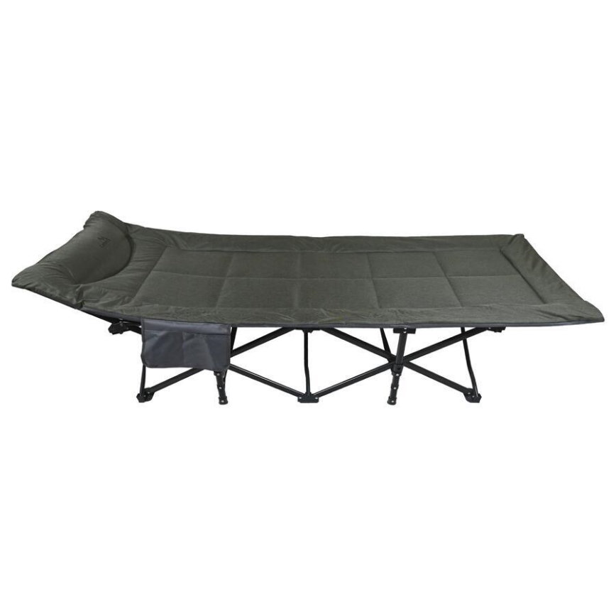 Cama dobrável para campismo, cinzenta