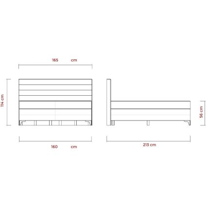 Cama elétrica reclinável estofada com colchões MILA 160x200 cm cinza