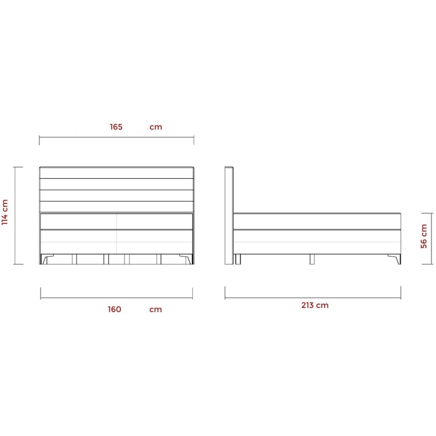 Cama elétrica reclinável estofada com colchões MILA 160x200 cm cinza